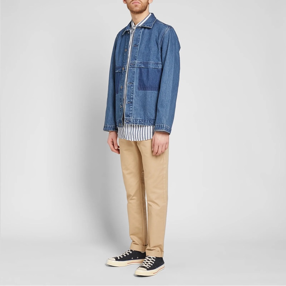 Brand New Men’s 100% Cotton Blue Denim Chore Jacket Size S - Picture 4 of 6